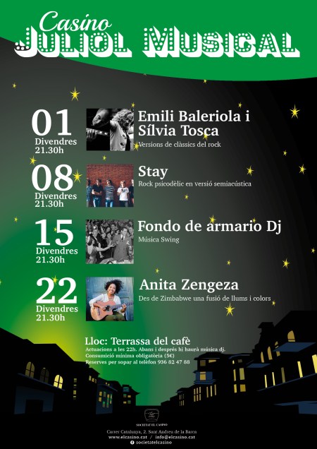 Juliol Musical 2016 al Casino de Sant Andreu de la Barca