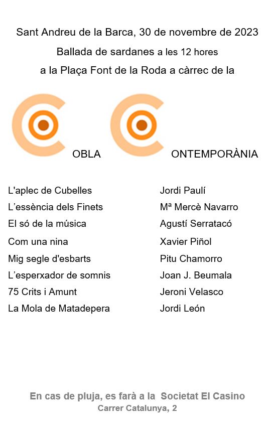 Cartell Sardanes Festa Sant Andreu, nov. 2023