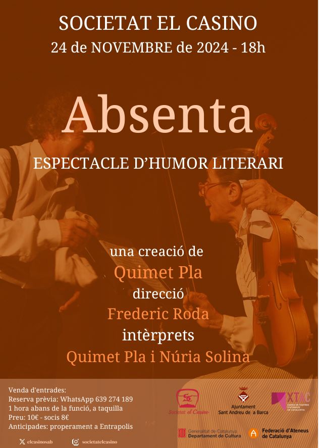 Cartell de l'espectacle d'humor literari Absenta