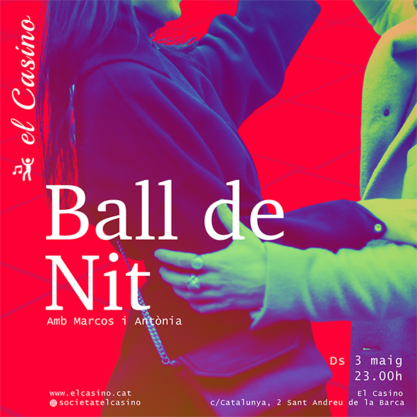 Cartell promocional del ball de nit amb Marcos i Antònia