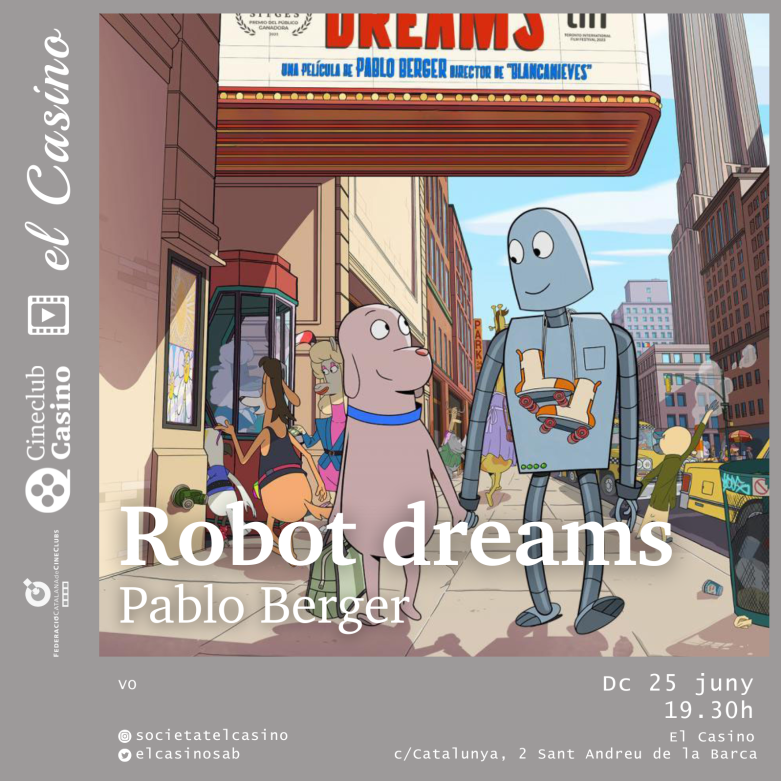 Cartell promocional de la projecció de la pel·lícula Robot dreams