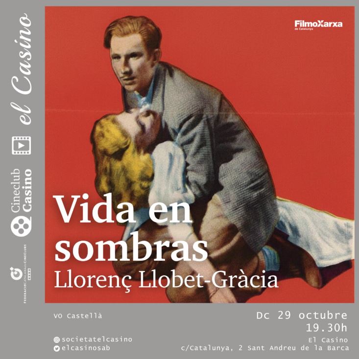 Cartell promocional de la pel·lícula Vida en sombras. Cineclub Casino, oct. 2025