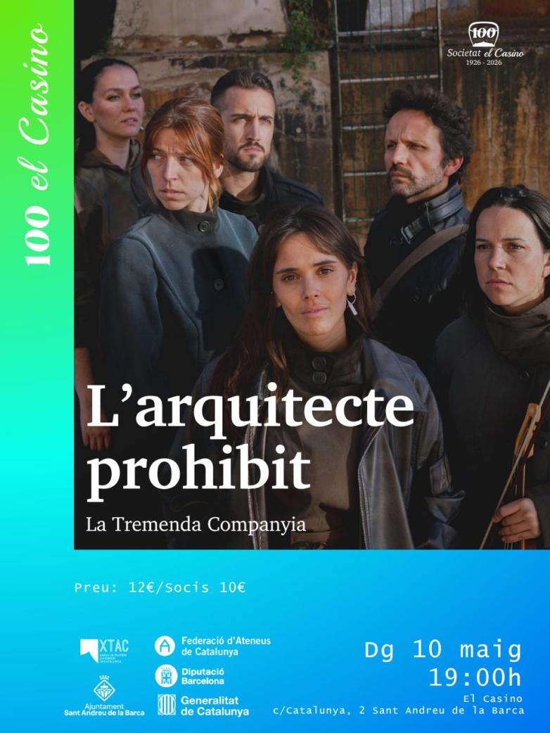 Cartell promocional de l'obra de teatre musical "L'arquitecte prohibit"