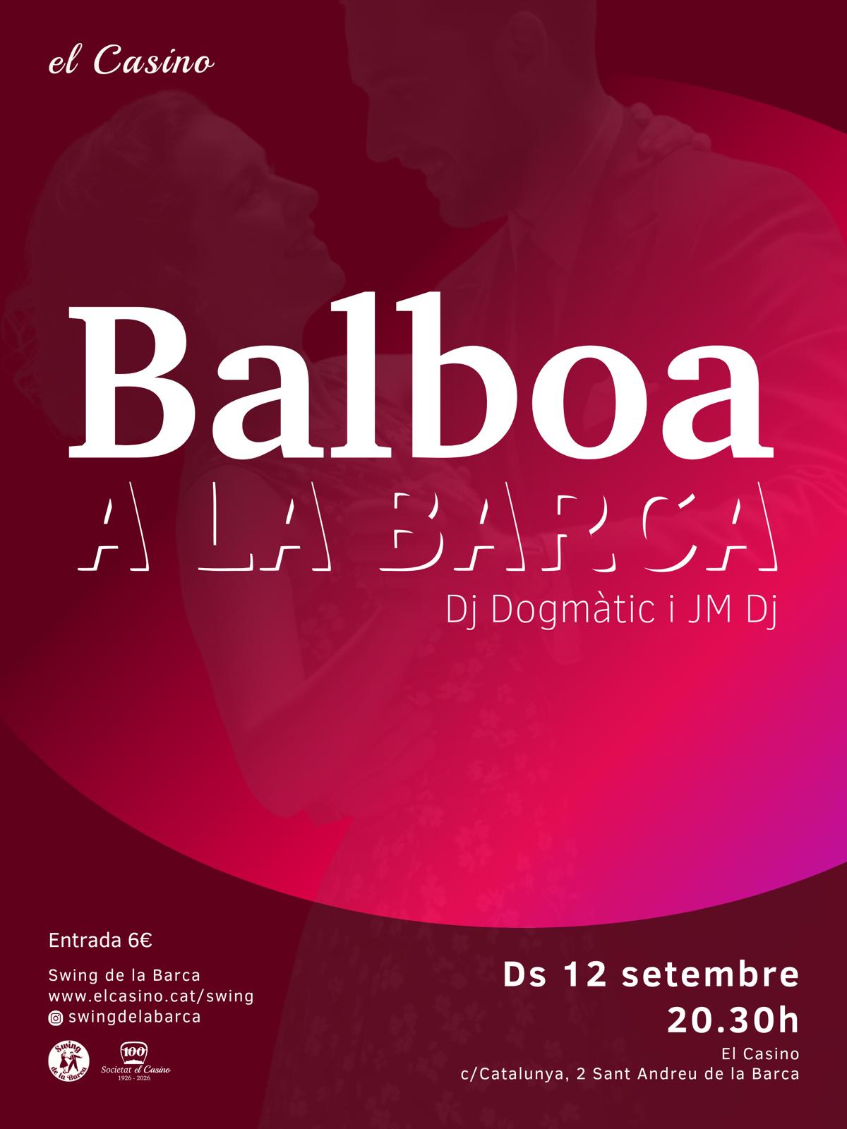 Cartell promocional de la jam de Balboa a la Barca de setembre de 2026