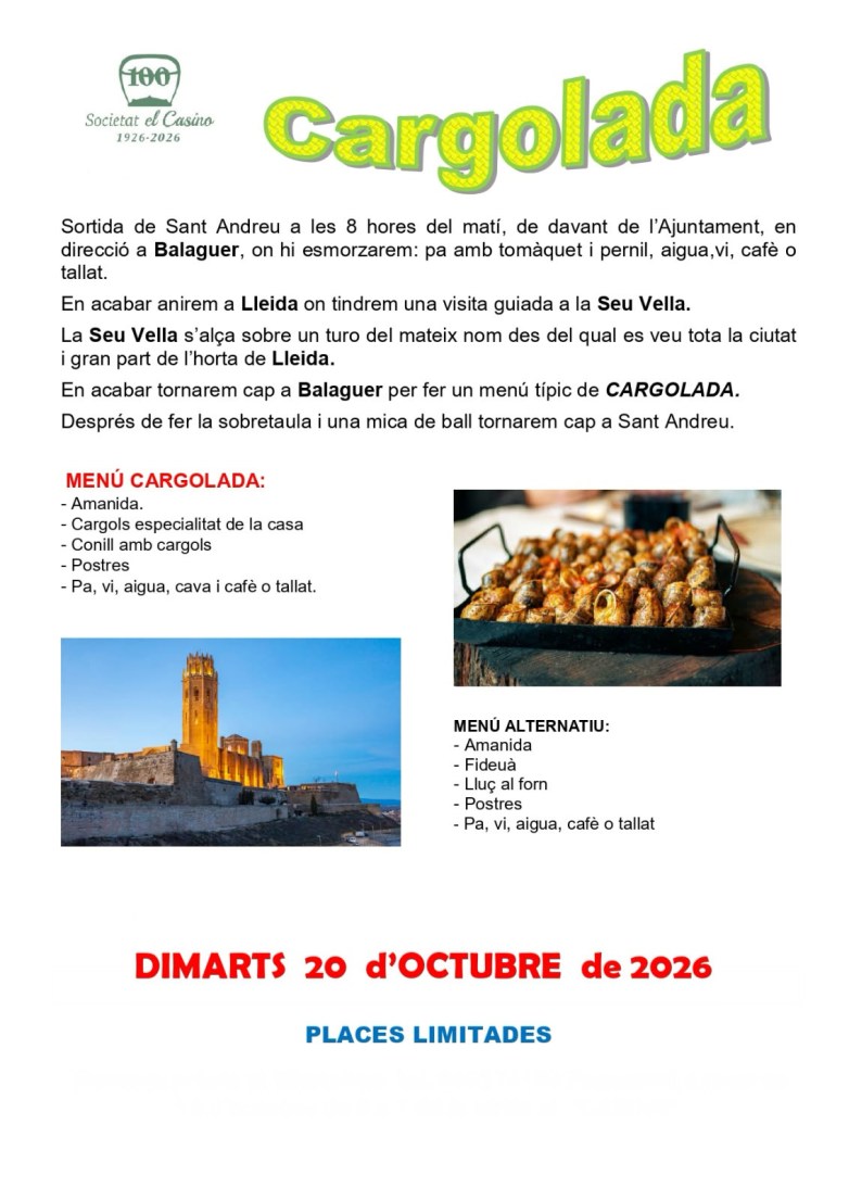 Programa de la sortida cultural
